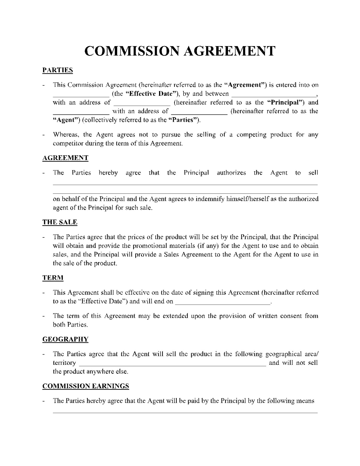 Commission Agreement (Free Download)  CocoSign