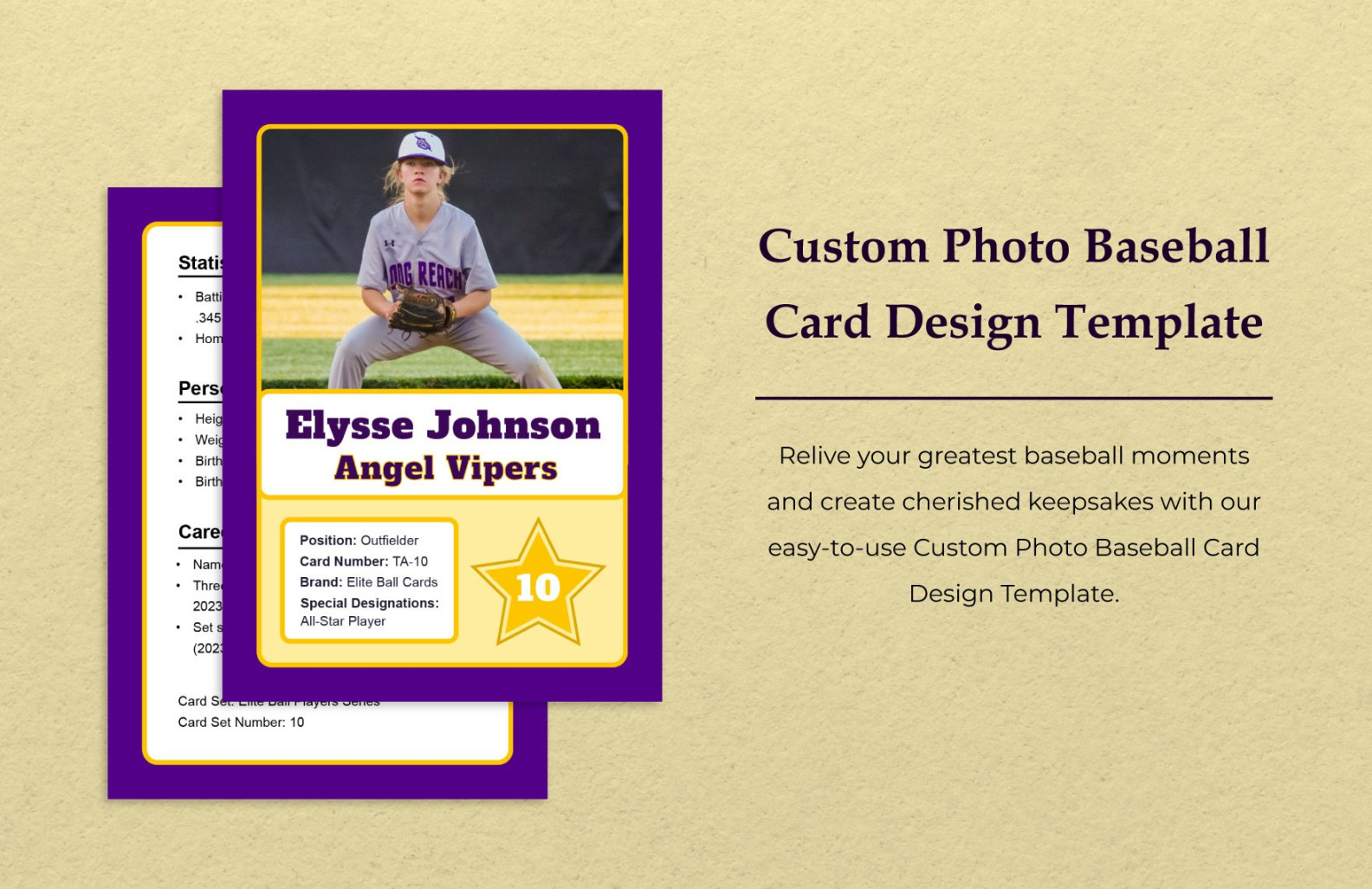 Custom Photo Baseball Card Design Template in Word, PSD Custom Photo Baseball Card Design Template in Word, PSD