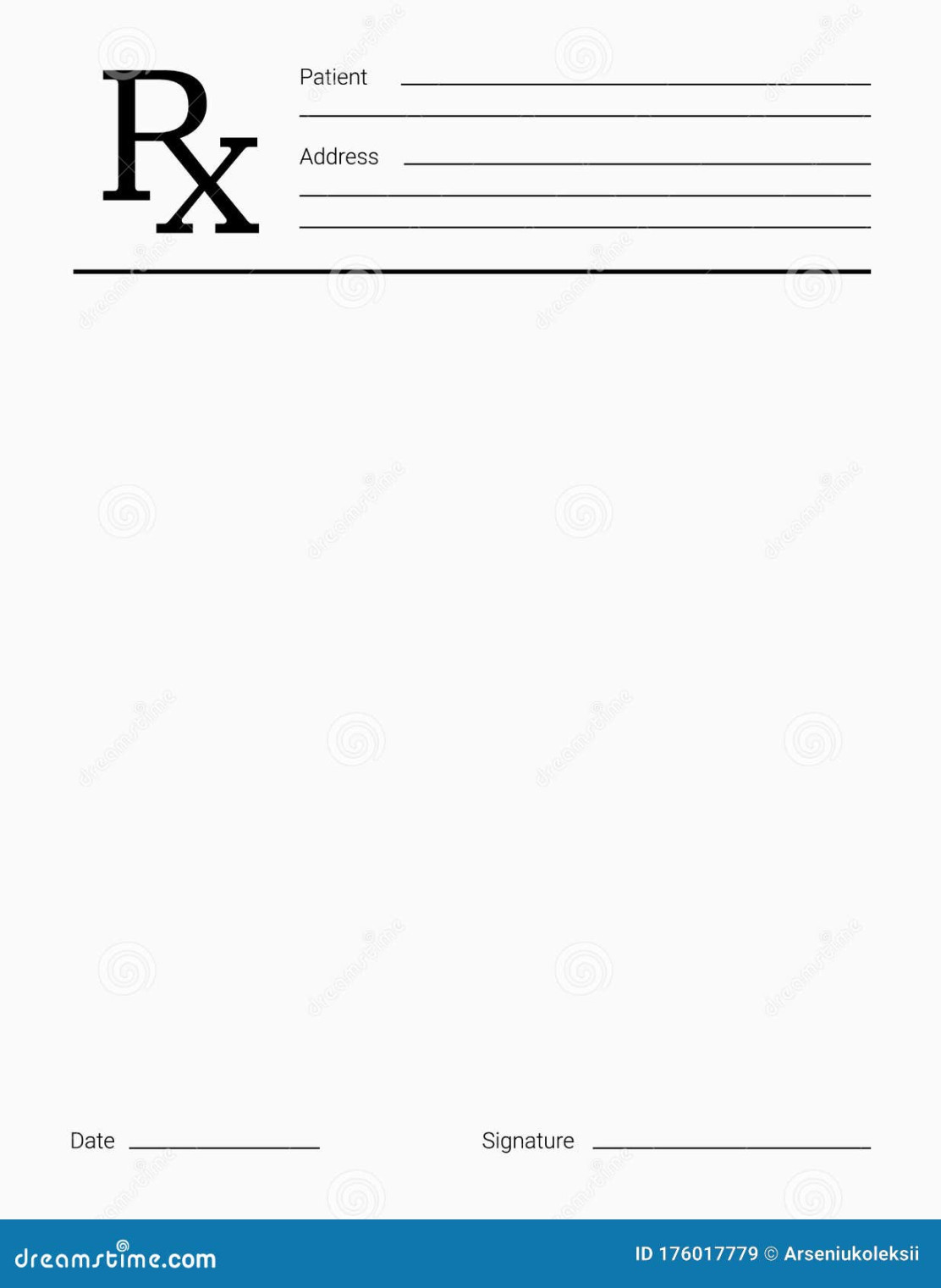 Doctor`s Rx pad template stock vector Doctor`s Rx pad template stock vector
