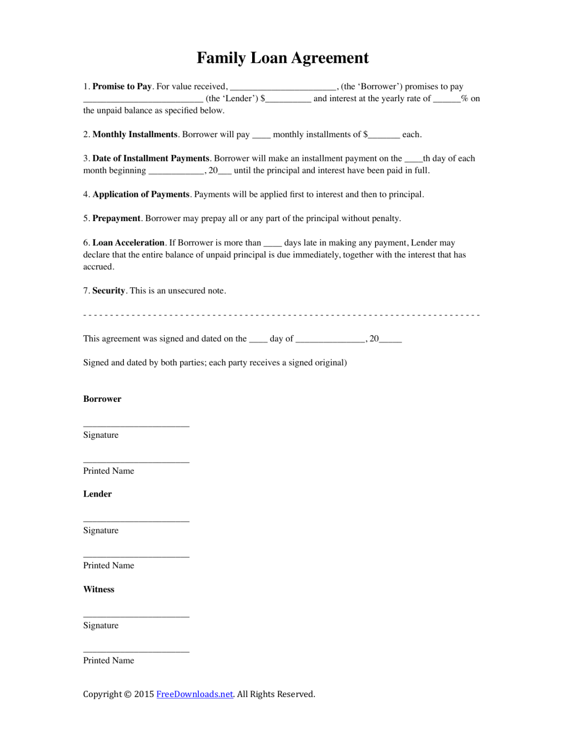 Download Family Loan Agreement Template PDF RTF Word Download Family Loan Agreement Template PDF RTF Word
