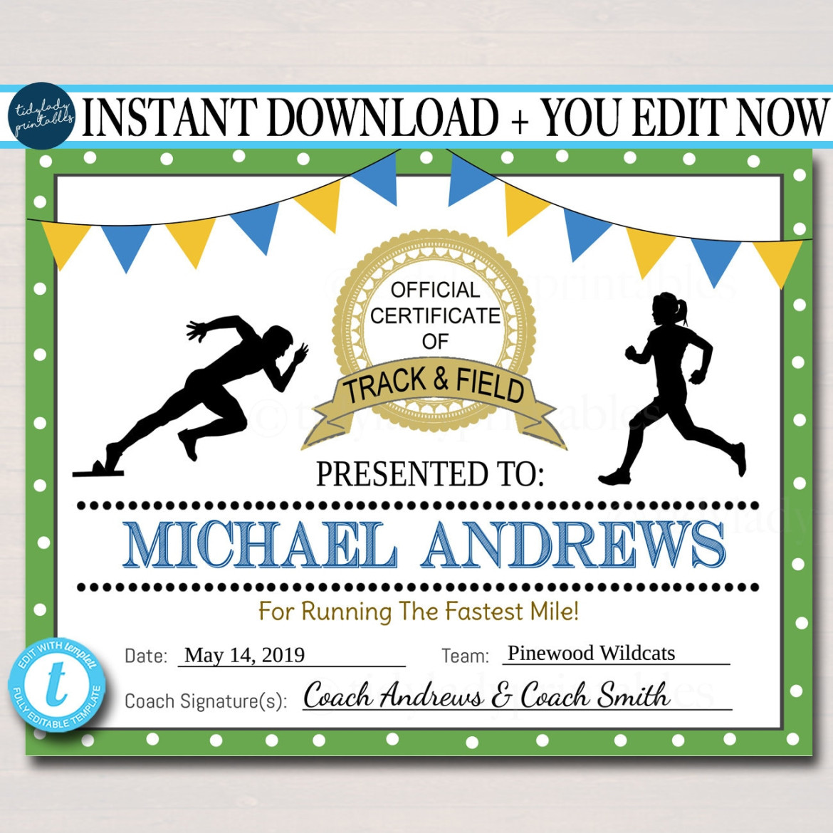 EDITABLE Track & Field Award Certificates, INSTANT DOWNLOAD, Track EDITABLE Track & Field Award Certificates, INSTANT DOWNLOAD, Track