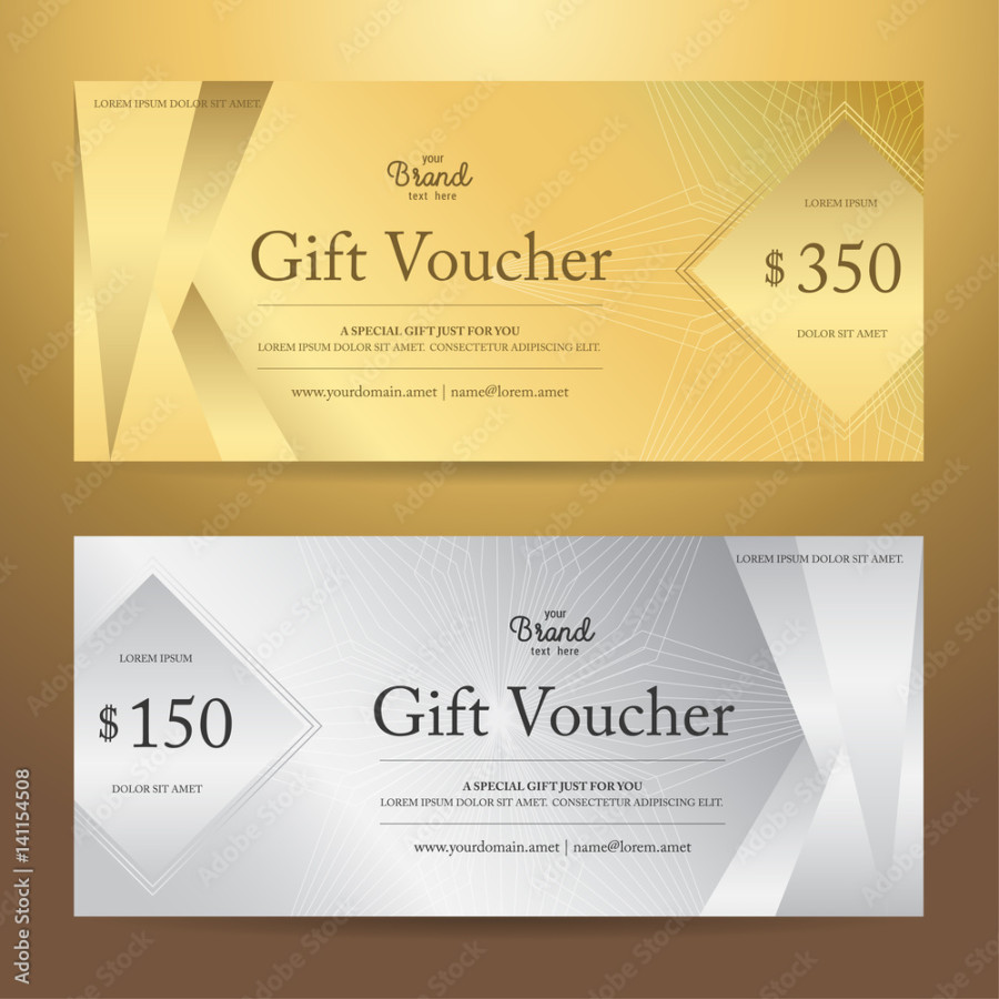 Elegant gift voucher or gift card or coupon template for discount Elegant gift voucher or gift card or coupon template for discount