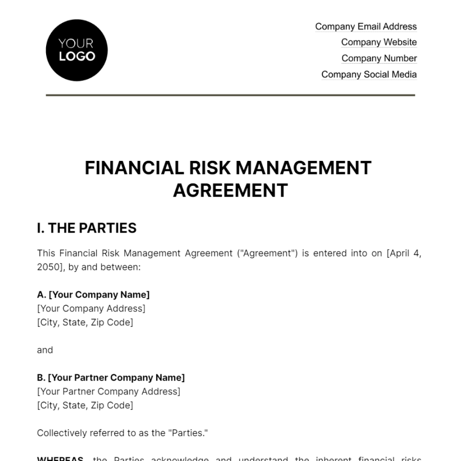 Financial Risk Management Agreement Template - Edit Online Financial Risk Management Agreement Template - Edit Online