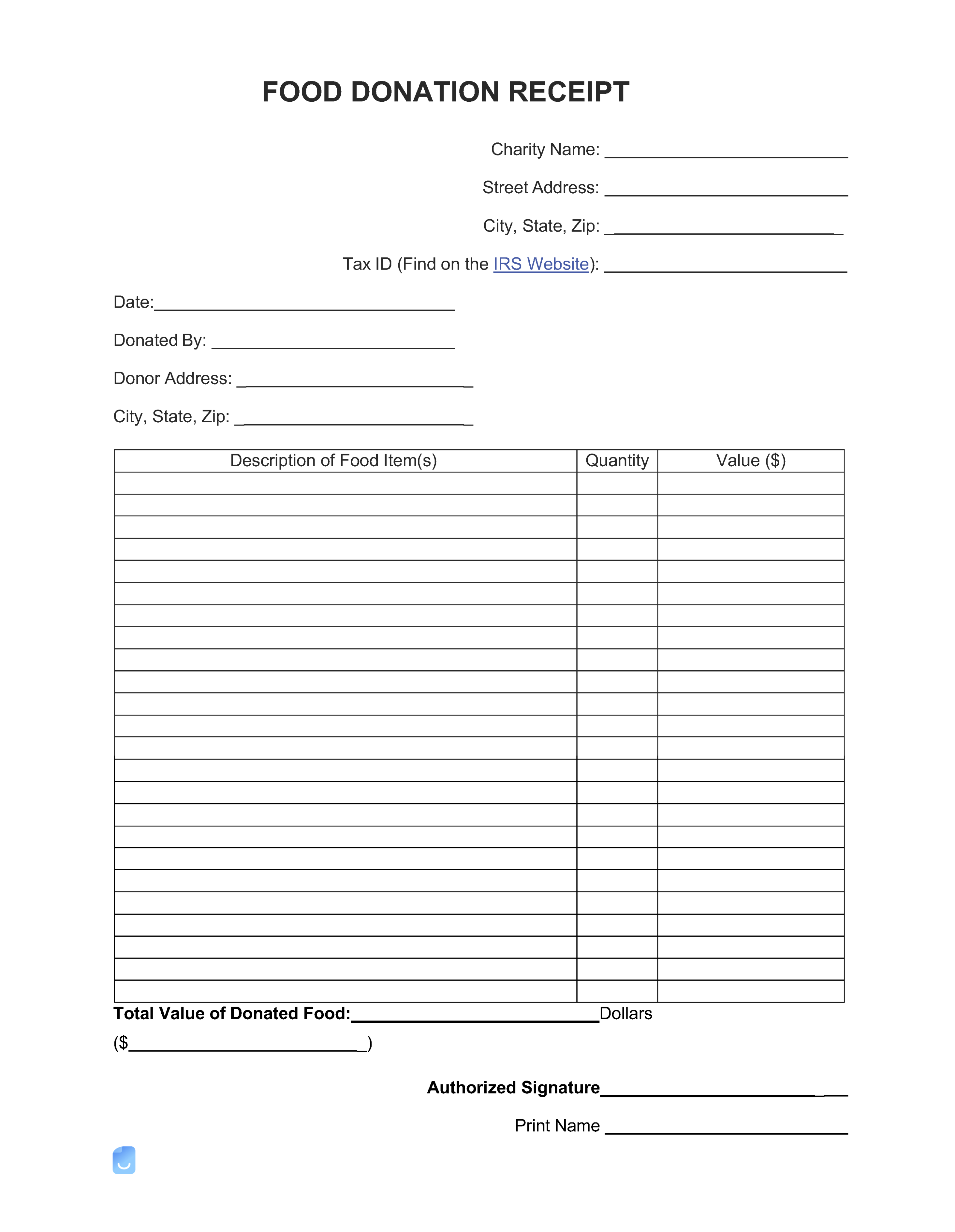 Food Donation Receipt Template Invoice Maker Food Donation Receipt Template Invoice Maker