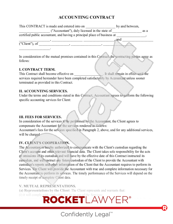 Free Accounting Contract Template & FAQs - Rocket Lawyer Free Accounting Contract Template & FAQs - Rocket Lawyer