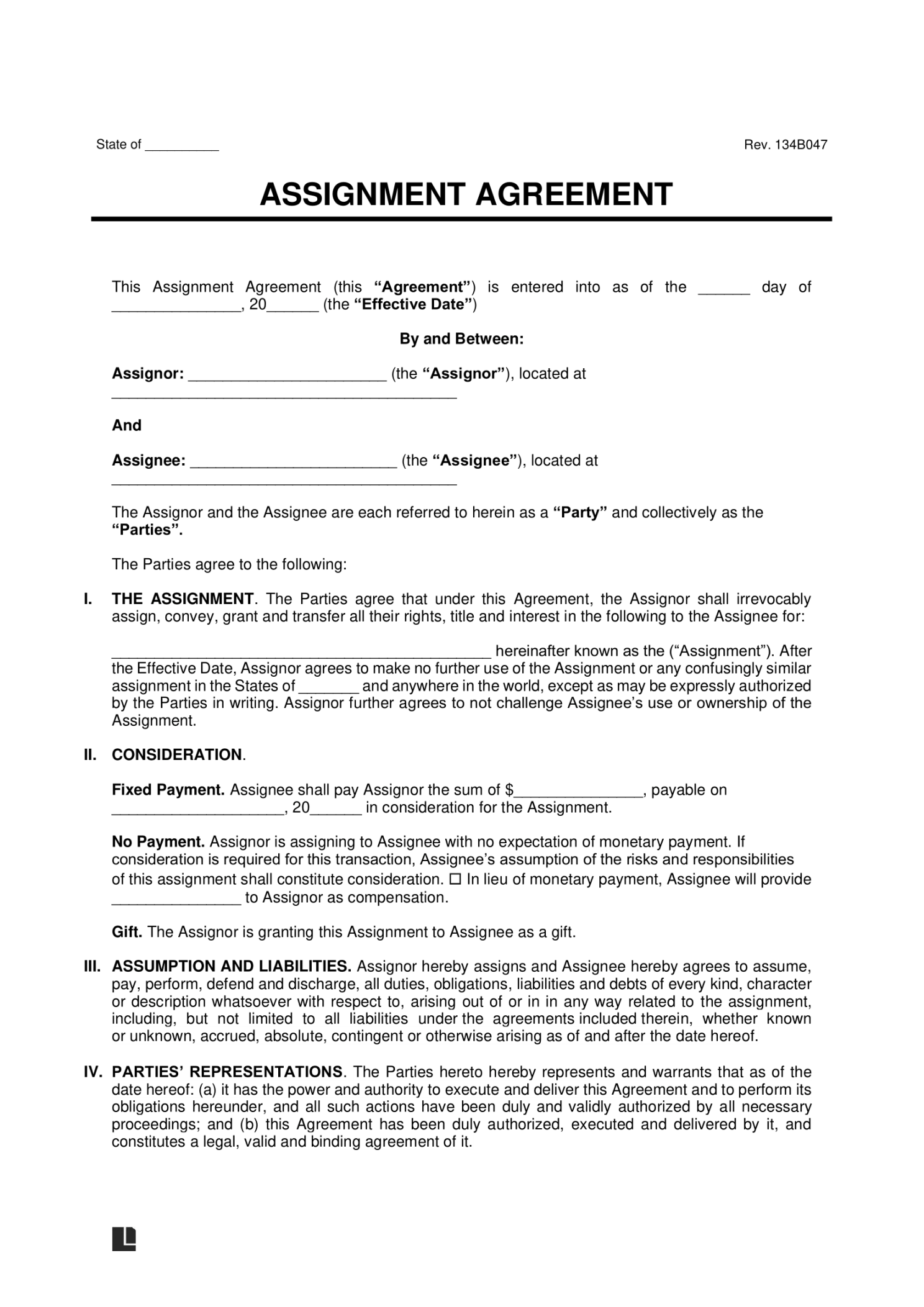 Free Assignment Agreement Template Sample (PDF & Word) Free Assignment Agreement Template Sample (PDF & Word)