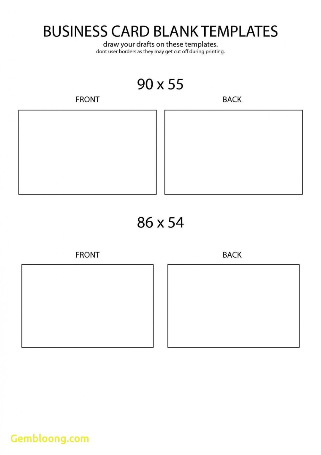 Free Blank Business Card Template Front And Back Design for Free Free Blank Business Card Template Front And Back Design for Free