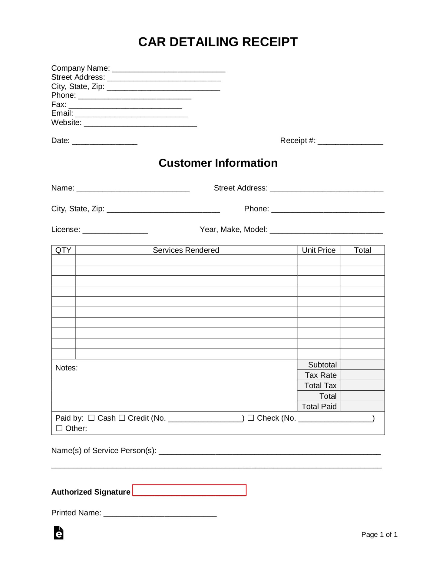 Free Car Detailing Receipt Template - PDF Word – eForms Free Car Detailing Receipt Template - PDF Word – eForms