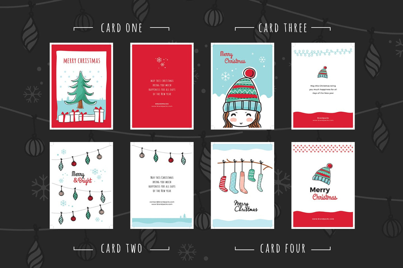 Free Christmas Card Templates for Photoshop & Illustrator - BrandPacks Free Christmas Card Templates for Photoshop & Illustrator - BrandPacks