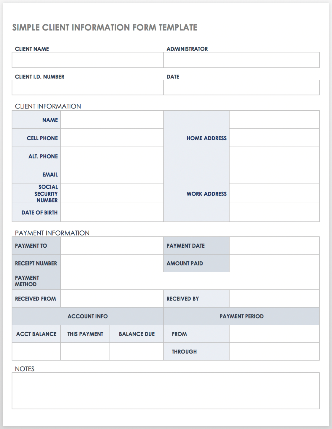 Free Client Information Forms & Templates Smartsheet Free Client Information Forms & Templates Smartsheet