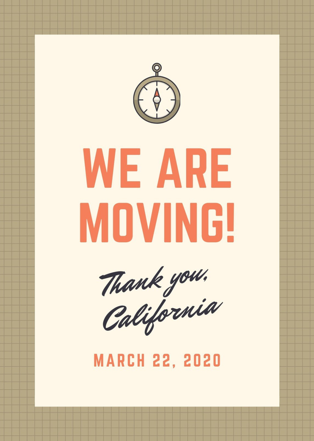 Free, custom printable moving announcement templates  Canva