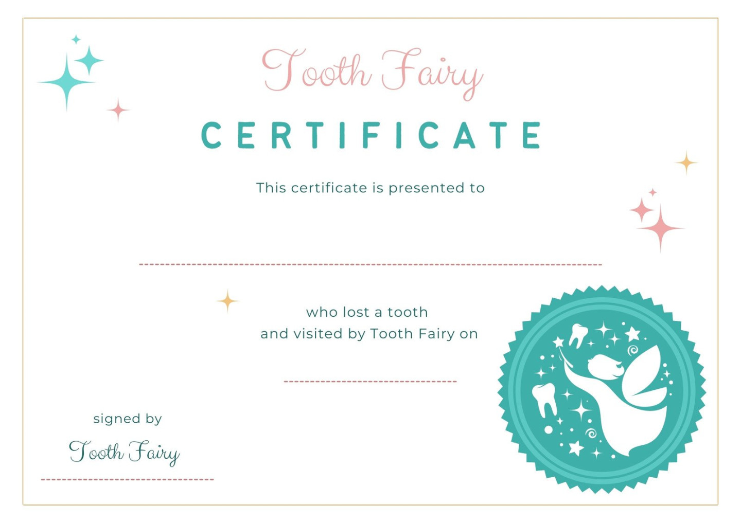 Free customizable tooth fairy certificate templates Canva Free customizable tooth fairy certificate templates Canva