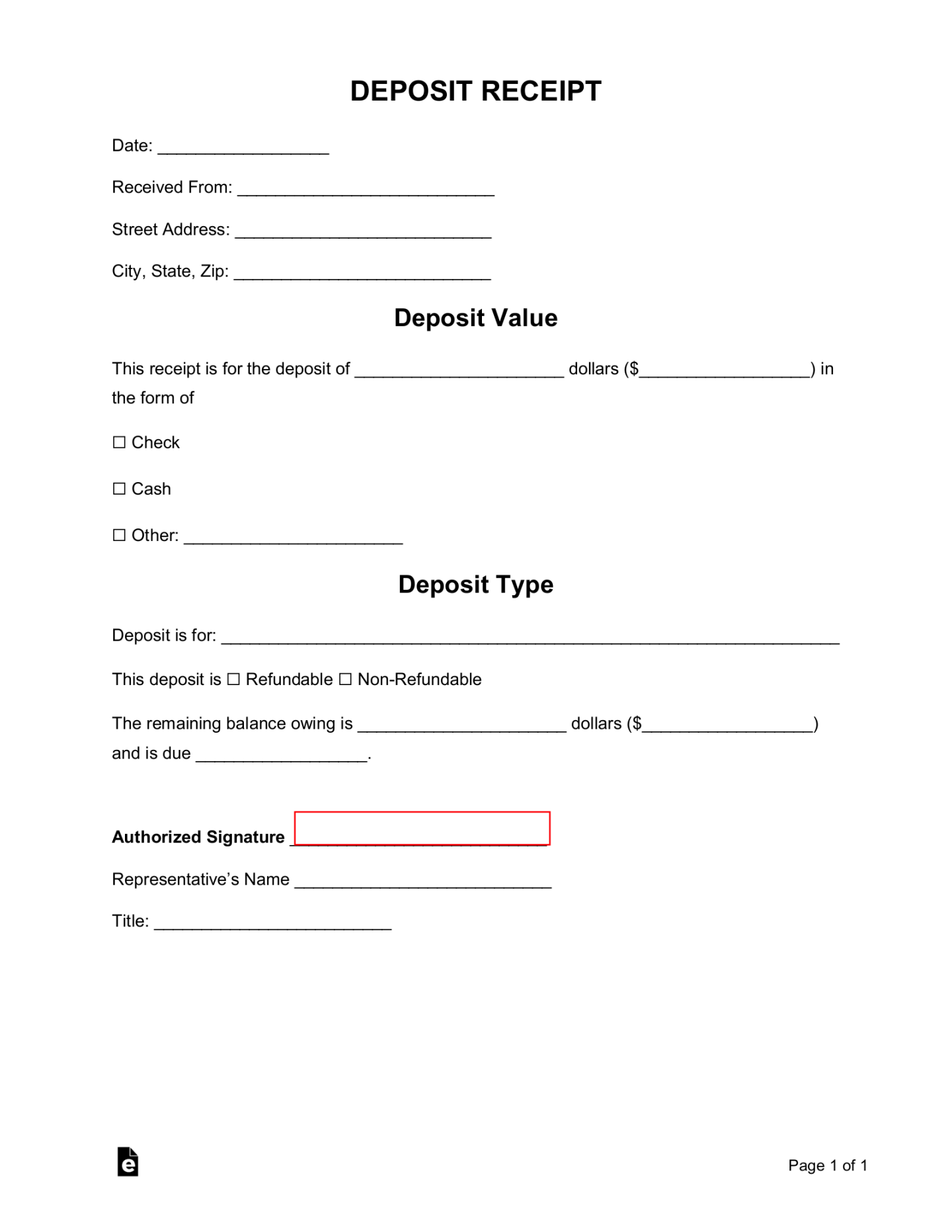 Free Deposit Receipt Templates () - PDF Word – eForms Free Deposit Receipt Templates () - PDF Word – eForms