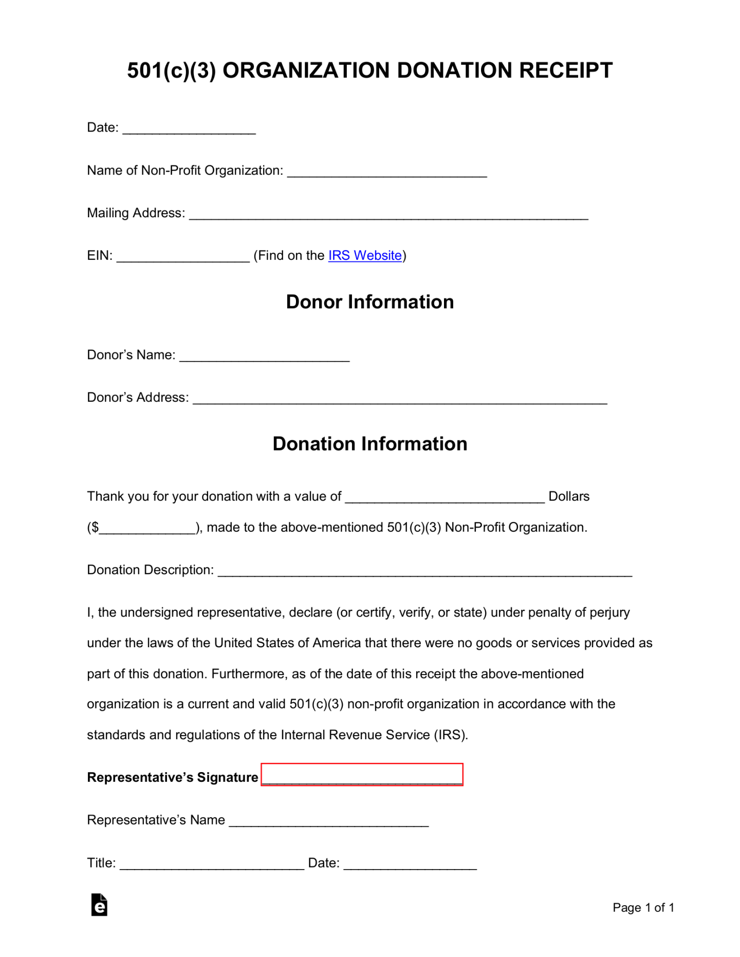 Free Donation Receipt Template (c)() - PDF Word – eForms Free Donation Receipt Template (c)() - PDF Word – eForms
