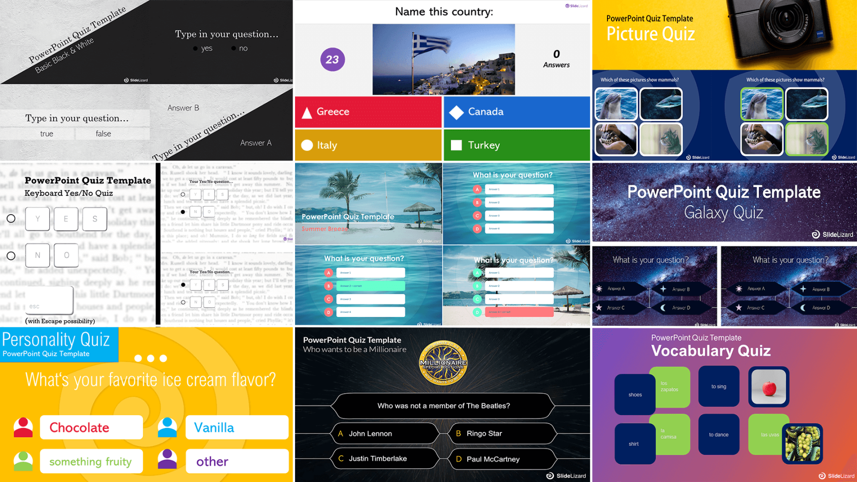 free interactive PowerPoint Quiz Templates ()  SlideLizard®