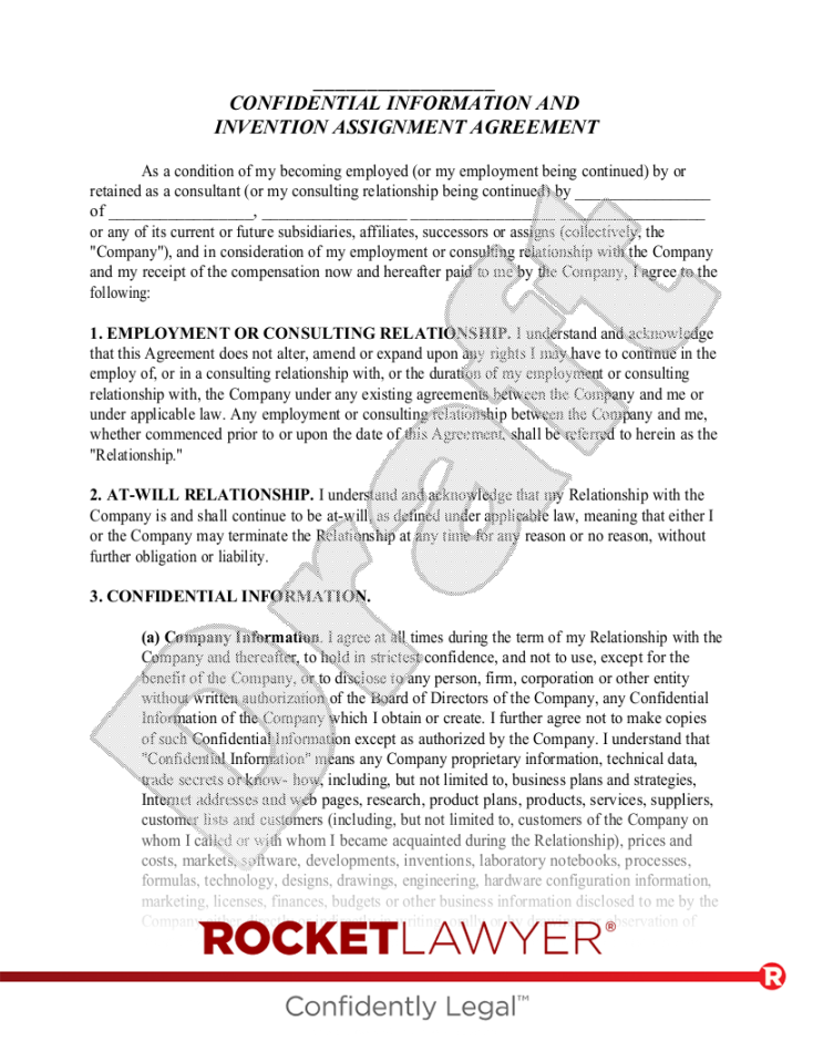 Free Invention Assignment Agreement - Rocket Lawyer Free Invention Assignment Agreement - Rocket Lawyer