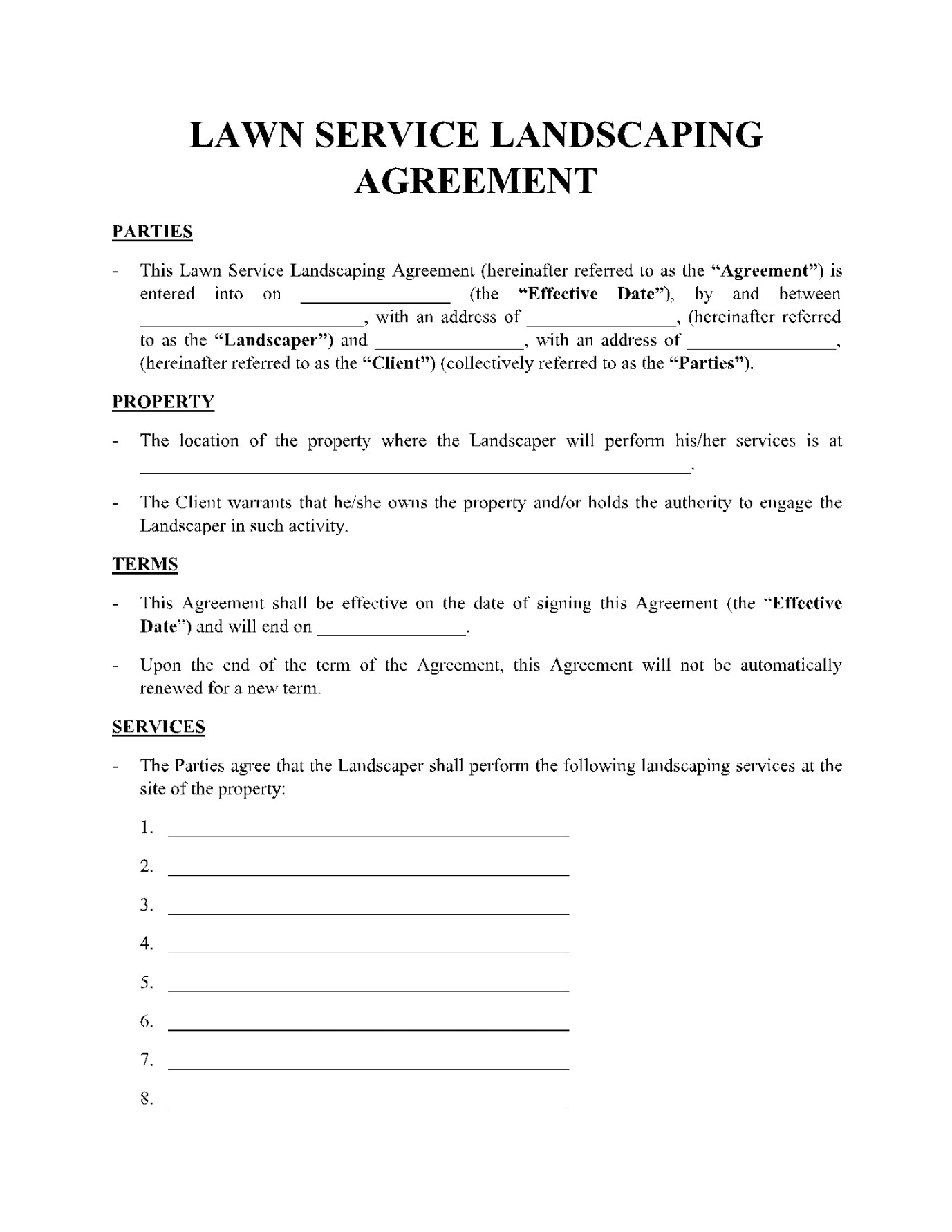 Free Landscaping Proposal Template: in  - CocoSign