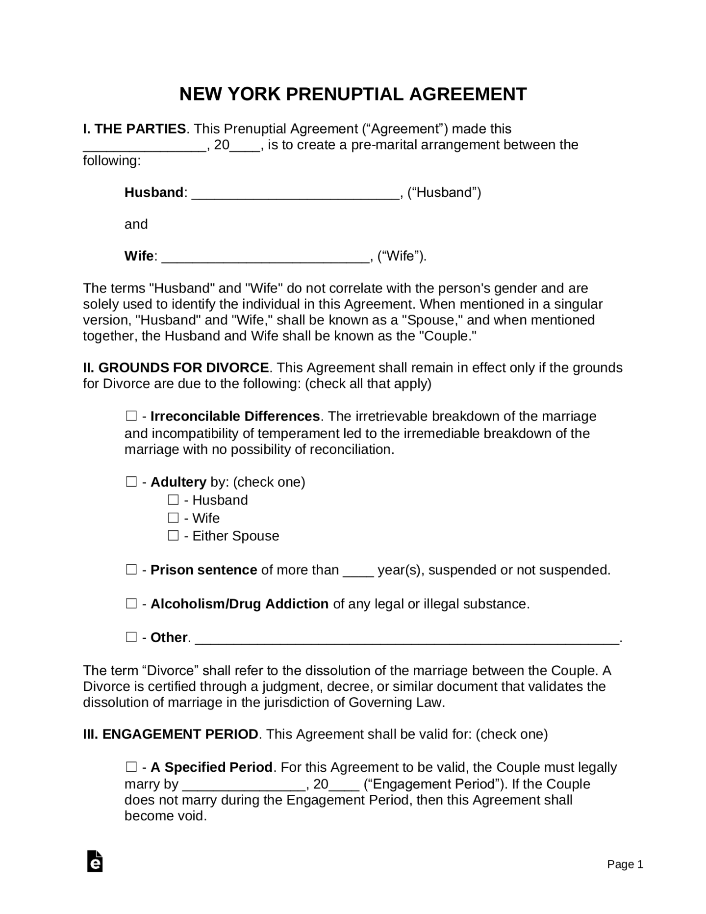 Free New York Prenuptial Agreement Template - PDF Word – eForms Free New York Prenuptial Agreement Template - PDF Word – eForms