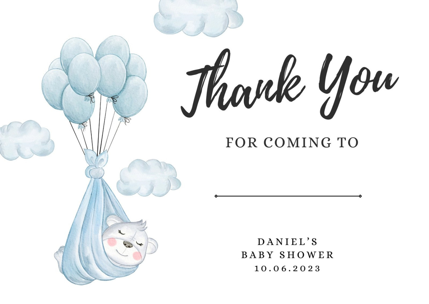 Free printable baby shower thank you card templates Canva Free printable baby shower thank you card templates Canva