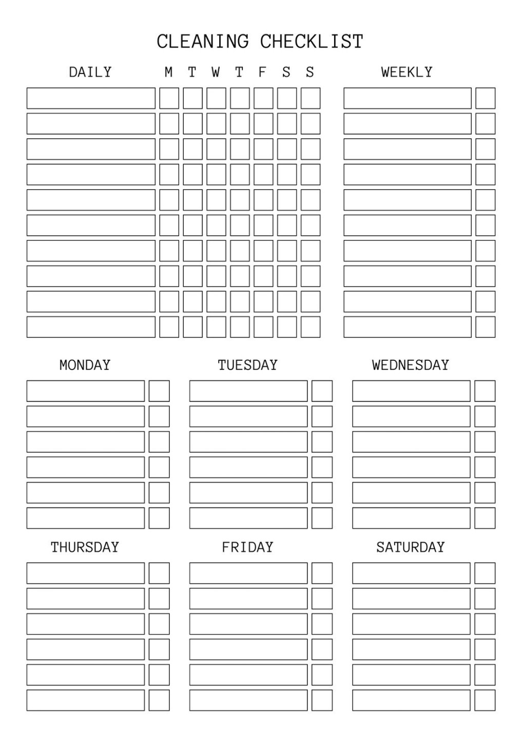 Free printable cleaning checklist templates Canva Free printable cleaning checklist templates Canva