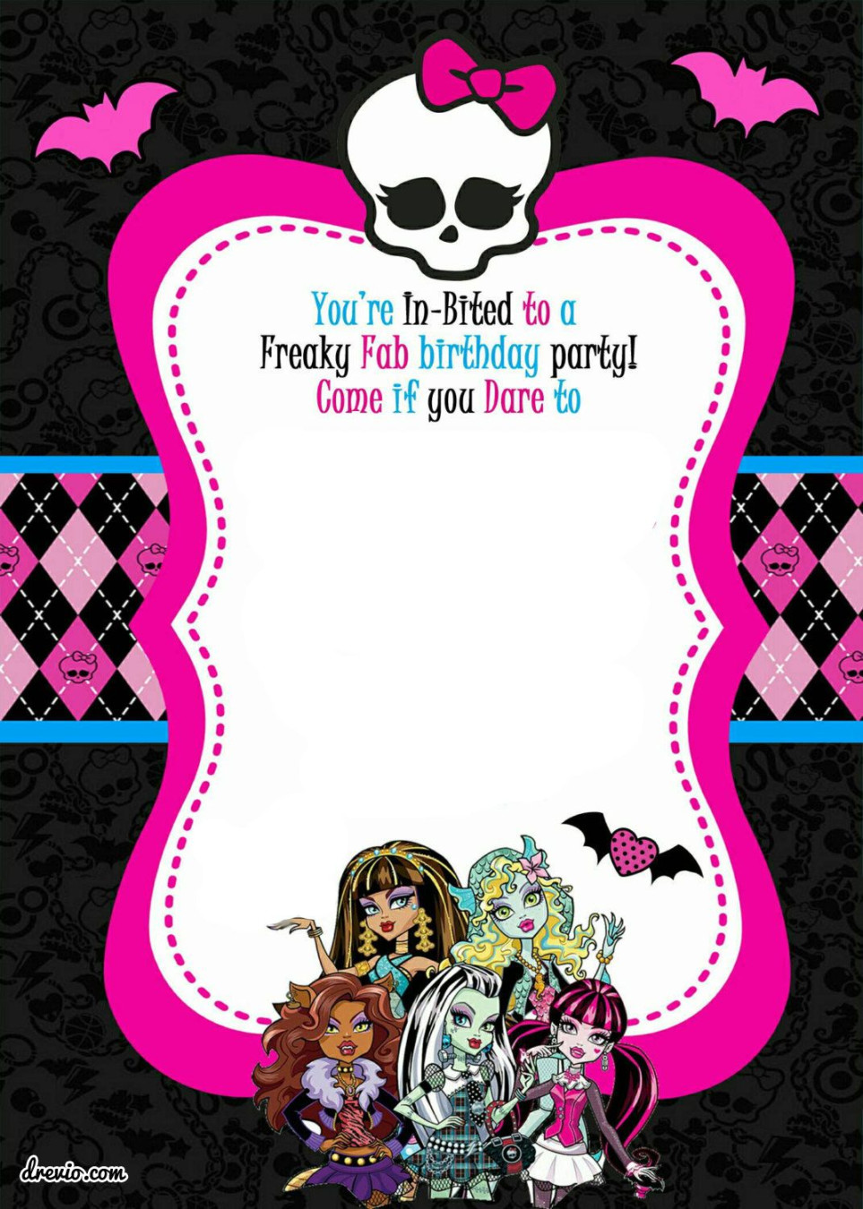 FREE Printable Monster High Birthday Invitations FREE Printable Monster High Birthday Invitations