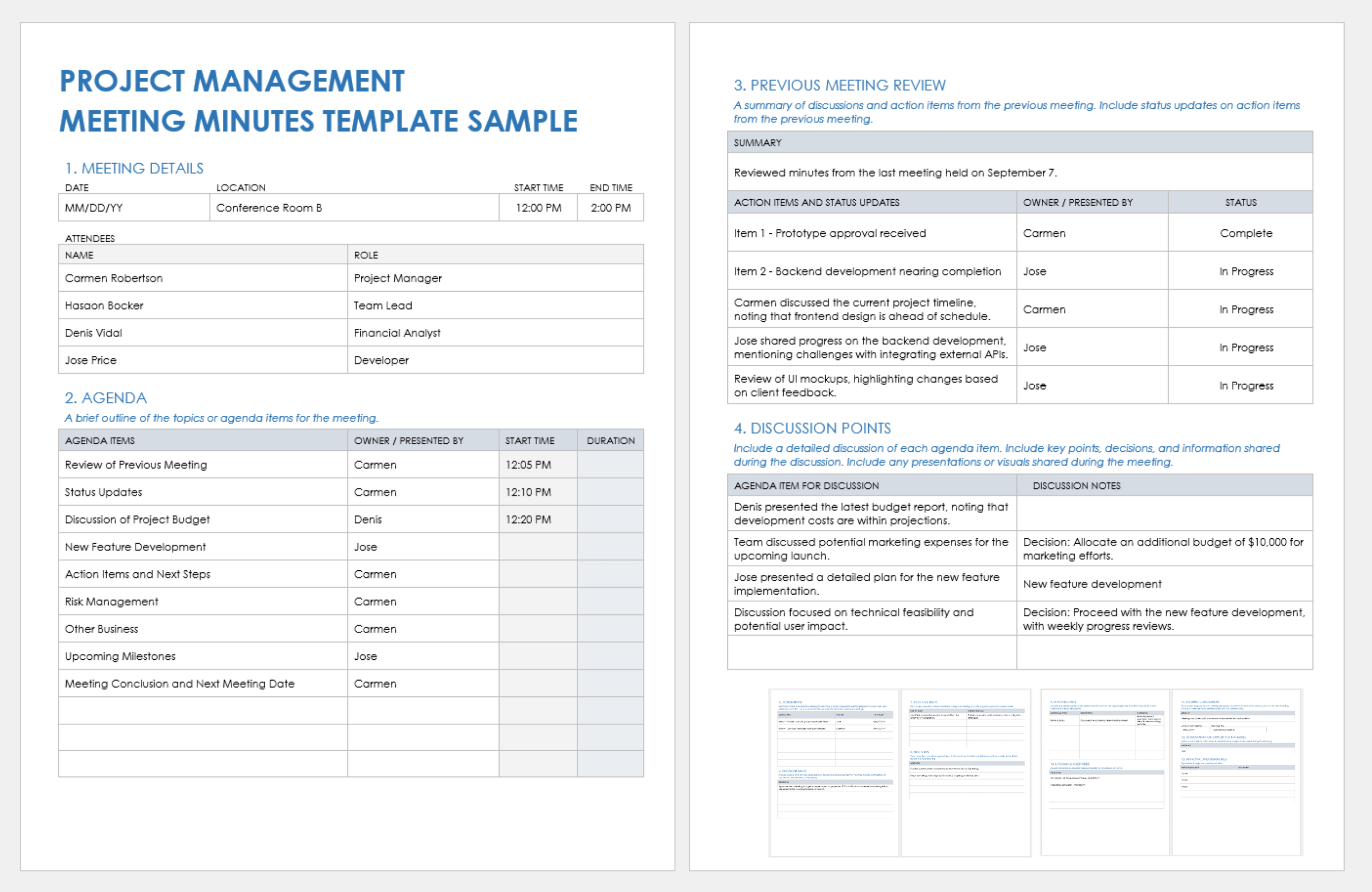 Free Project Management Meeting Minutes Templates Free Project Management Meeting Minutes Templates