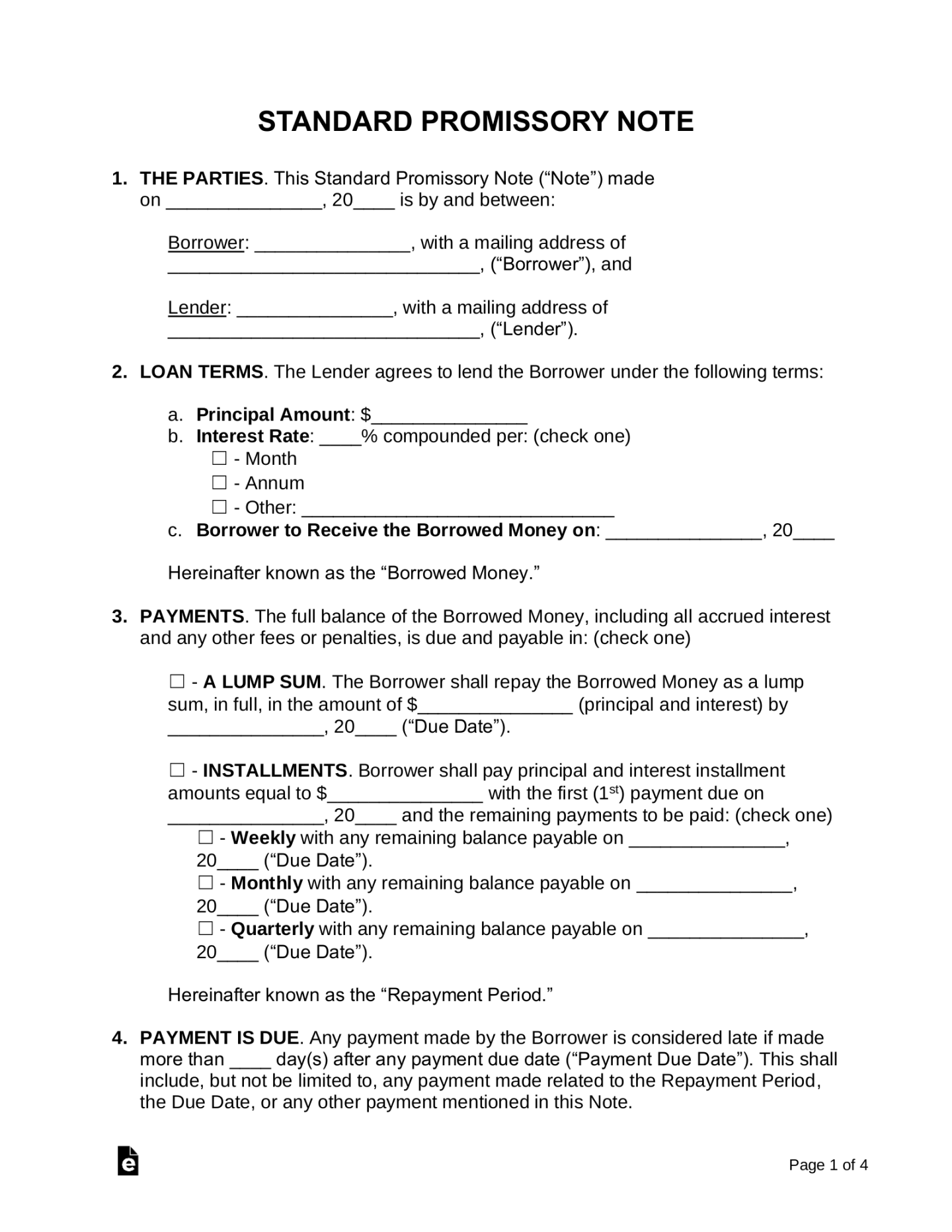 Free Promissory Note Templates - PDF Word – eForms Free Promissory Note Templates - PDF Word – eForms