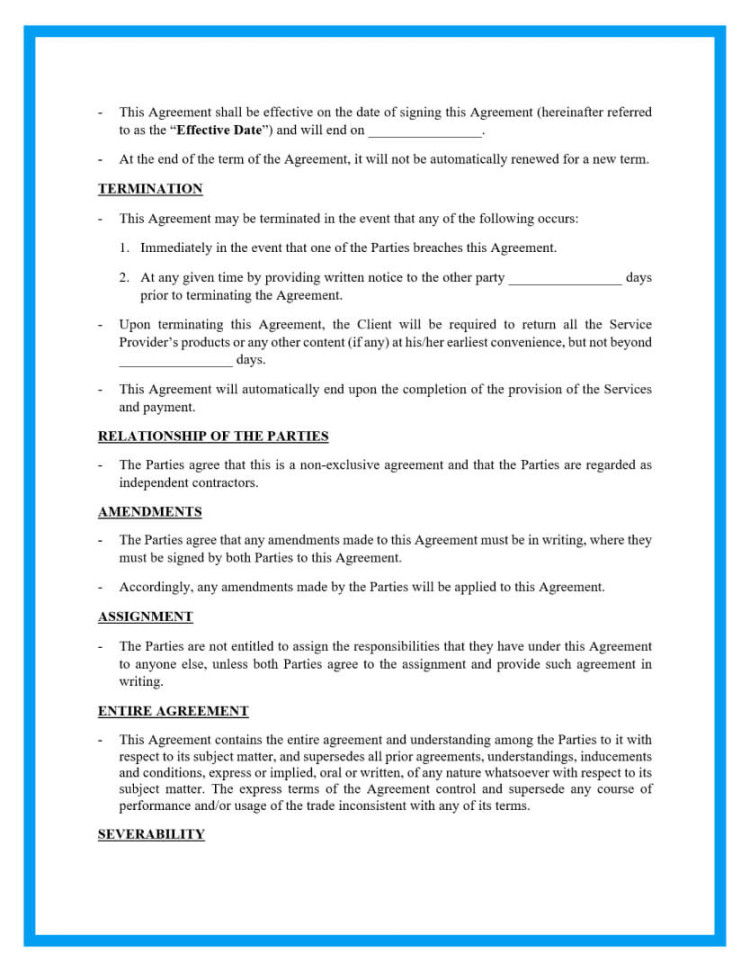 Free Service Contract Template Free Service Contract Template