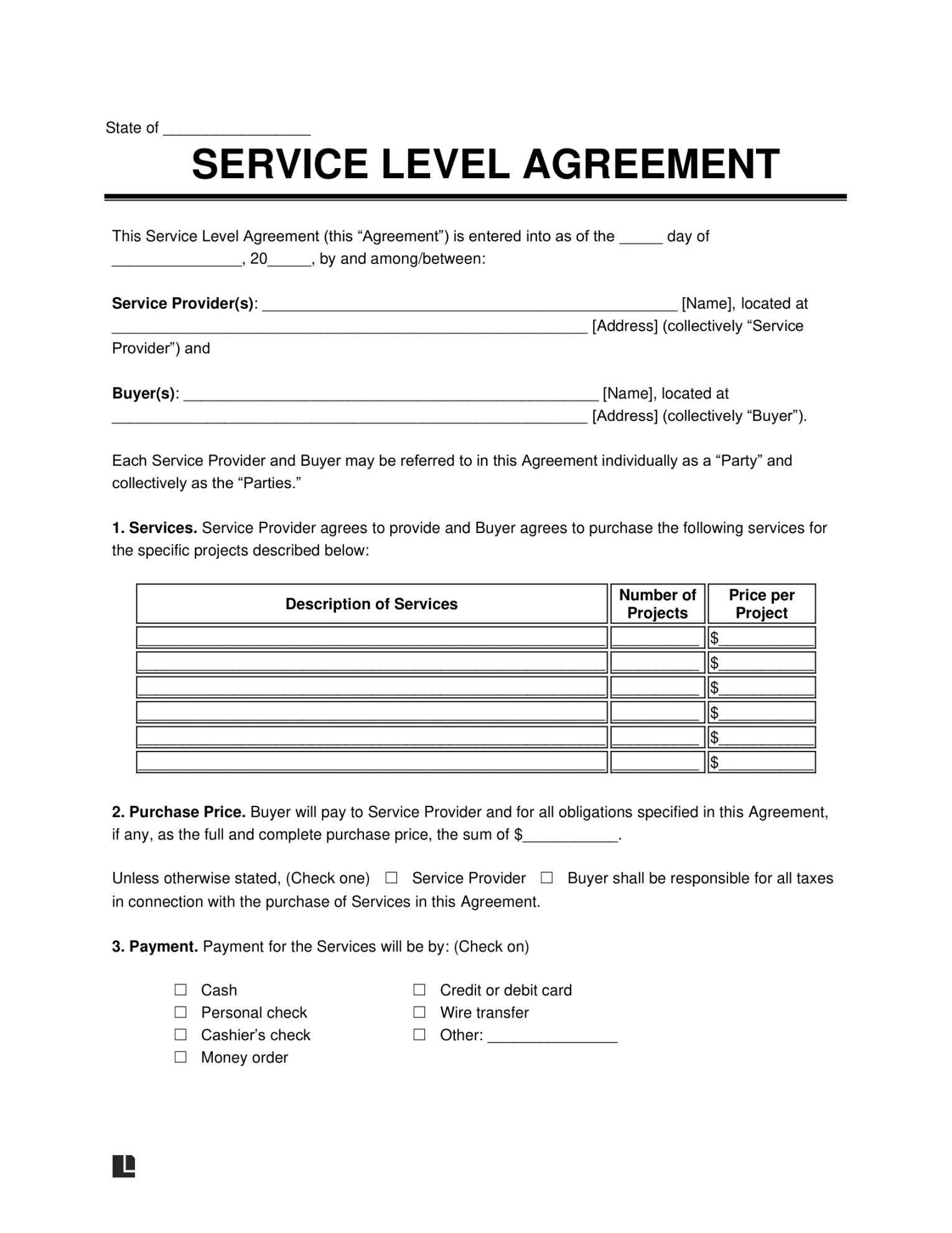 Free Service Level Agreement (SLA) Template PDF & Word Free Service Level Agreement (SLA) Template PDF & Word