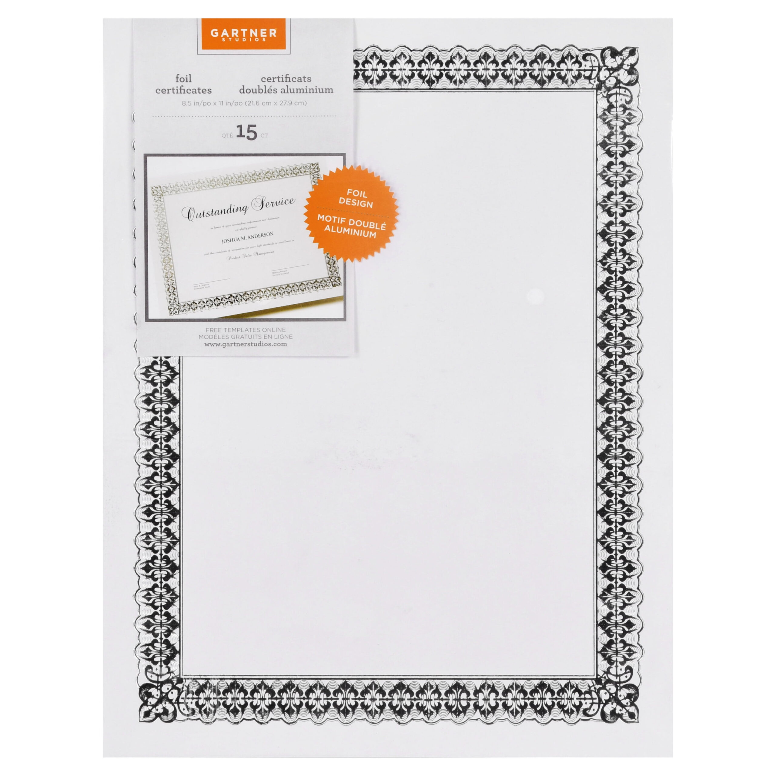 Gartner Studios Silver Border Certificates, Count Package Gartner Studios Silver Border Certificates, Count Package