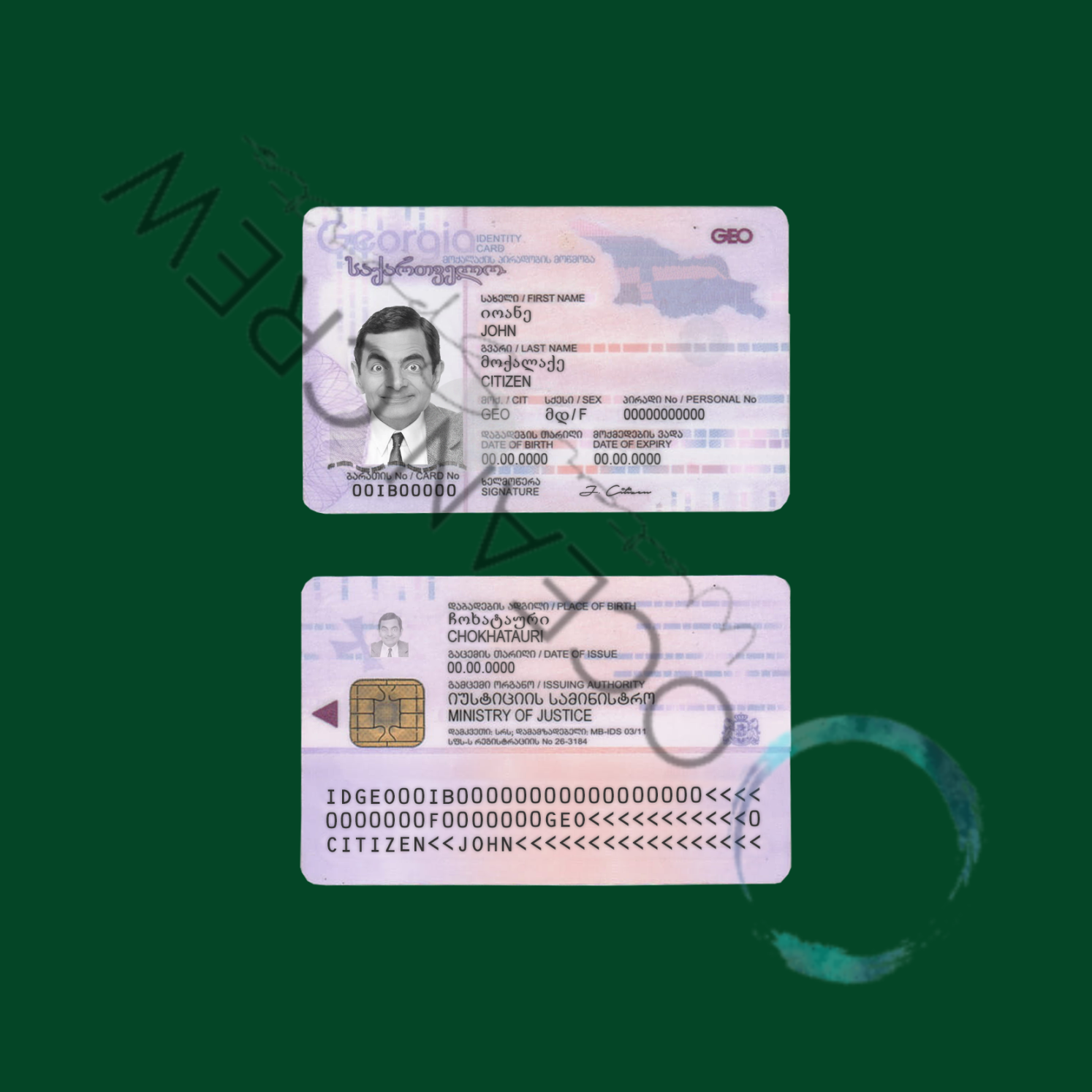 Georgia ID Card PSD Template Georgia ID Card PSD Template