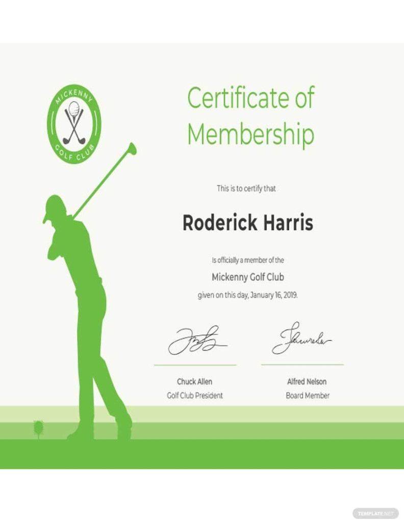 Golf Club Membership Certificate Template in Word, Illustrator Golf Club Membership Certificate Template in Word, Illustrator