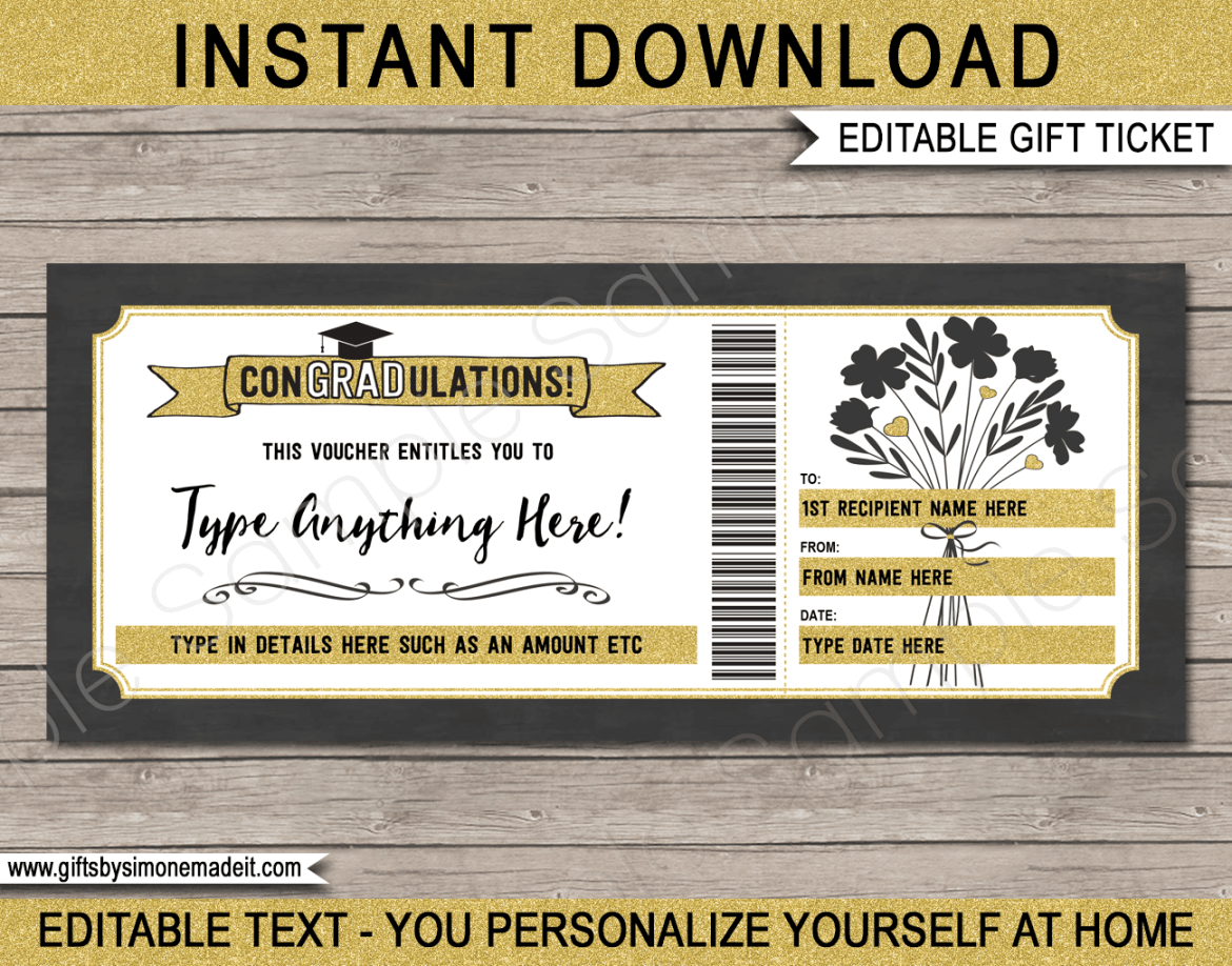 Graduation Gift Voucher Template - flowers Graduation Gift Voucher Template - flowers