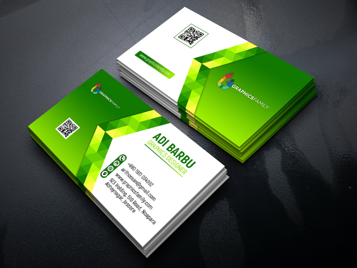 Green Abstract Business Card Free PSD Template – GraphicsFamily Green Abstract Business Card Free PSD Template – GraphicsFamily