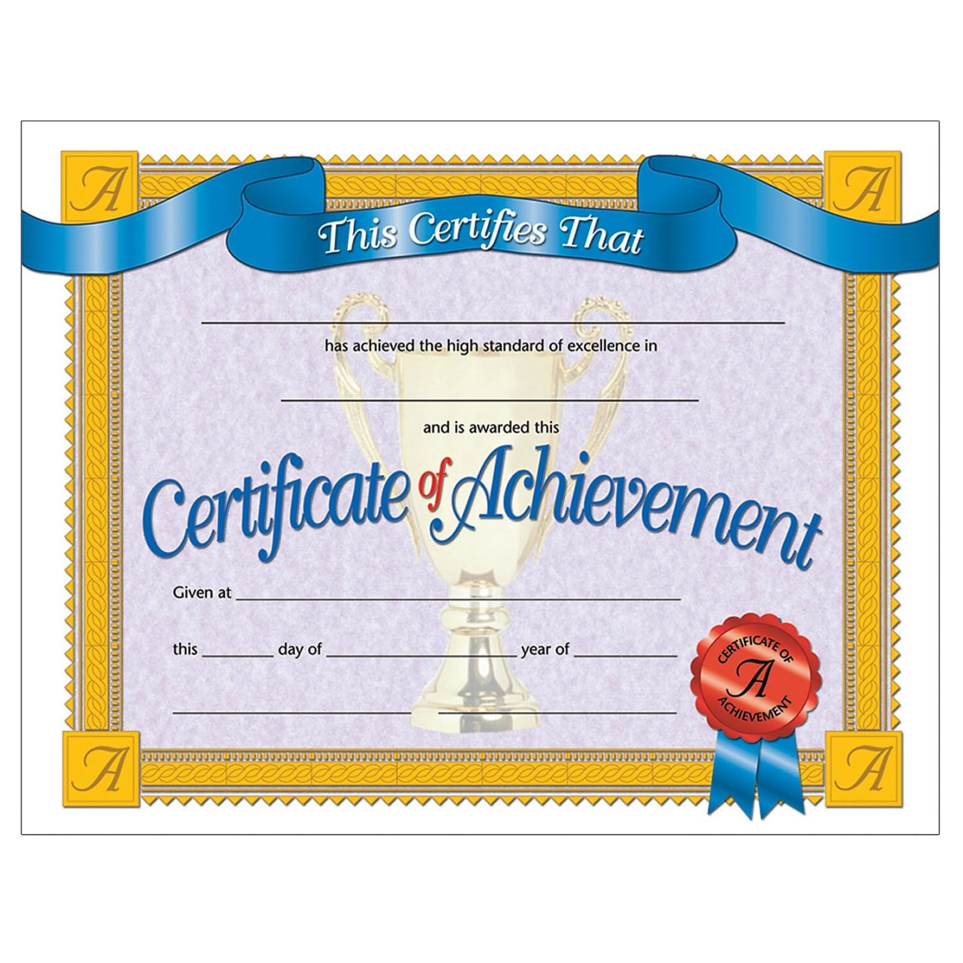 Hayes Certificate of Achievement, Hayes Certificate of Achievement,