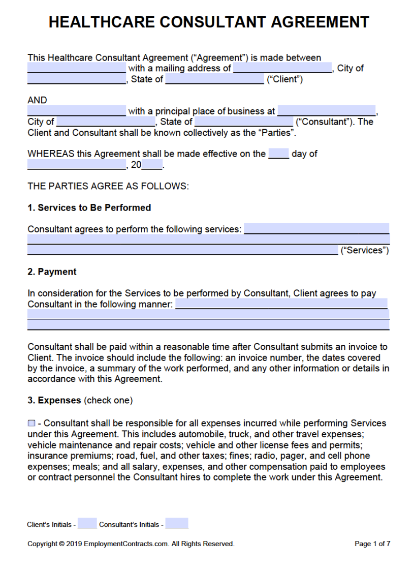 Healthcare Consultant Agreement PDF Word Healthcare Consultant Agreement PDF Word
