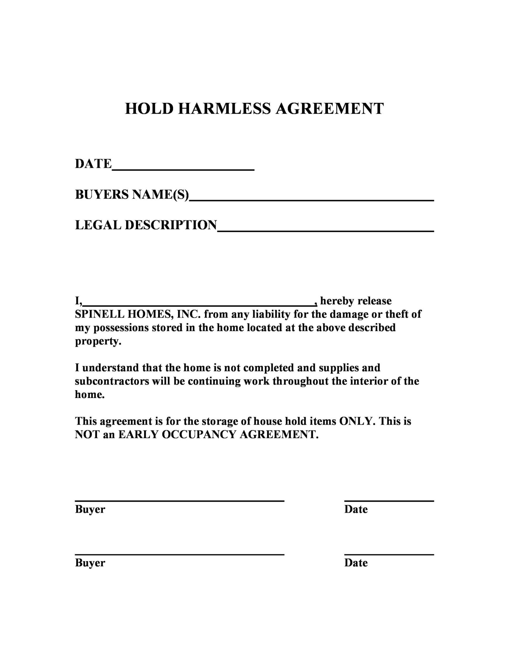 + Hold Harmless Agreement Templates (Free) ᐅ TemplateLab + Hold Harmless Agreement Templates (Free) ᐅ TemplateLab