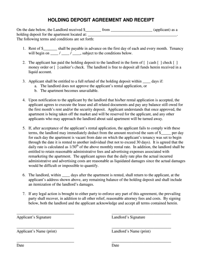Holding Deposit Agreement - Fill Online, Printable, Fillable Holding Deposit Agreement - Fill Online, Printable, Fillable