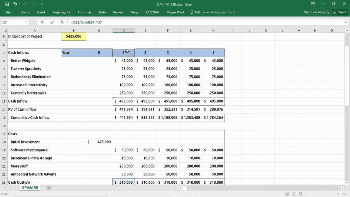 How to Calculate NPV, IRR & ROI in Excel Net Present Value Internal Rate of Return How to Calculate NPV, IRR & ROI in Excel Net Present Value Internal Rate of Return