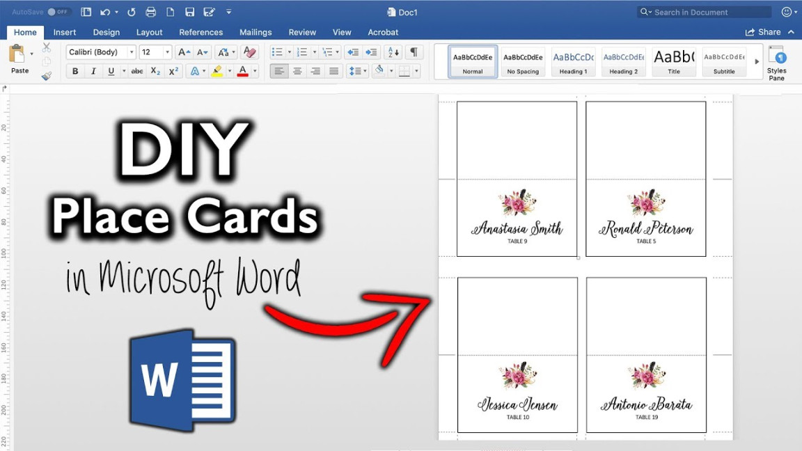 How to make place cards in Microsoft Word DIY table cards with template How to make place cards in Microsoft Word DIY table cards with template
