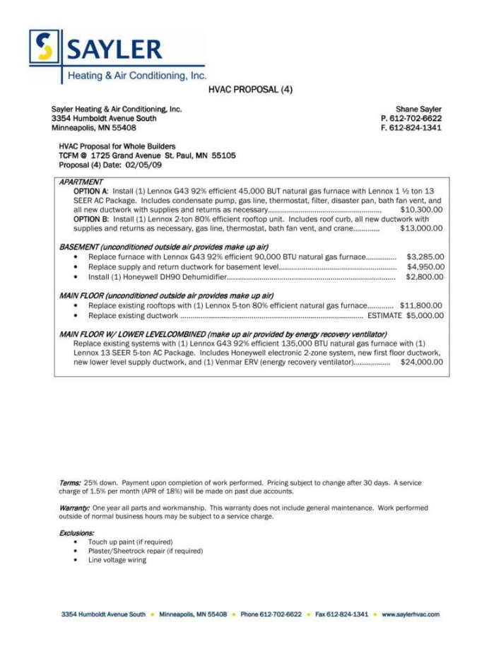 + HVAC Proposal Templates - PDF