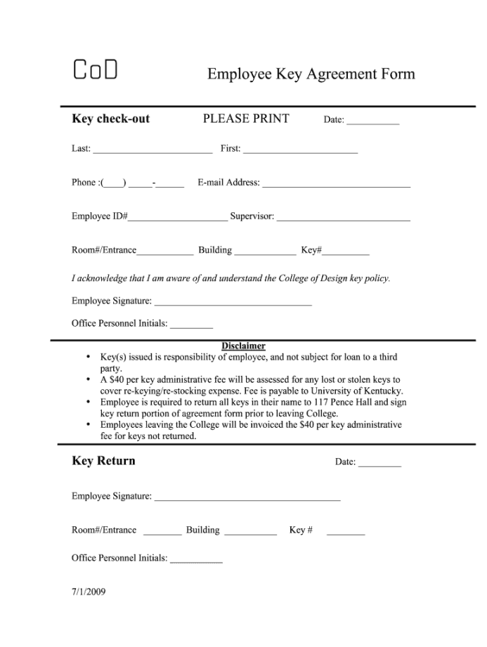 Key Check Out Form - Fill Online, Printable, Fillable, Blank