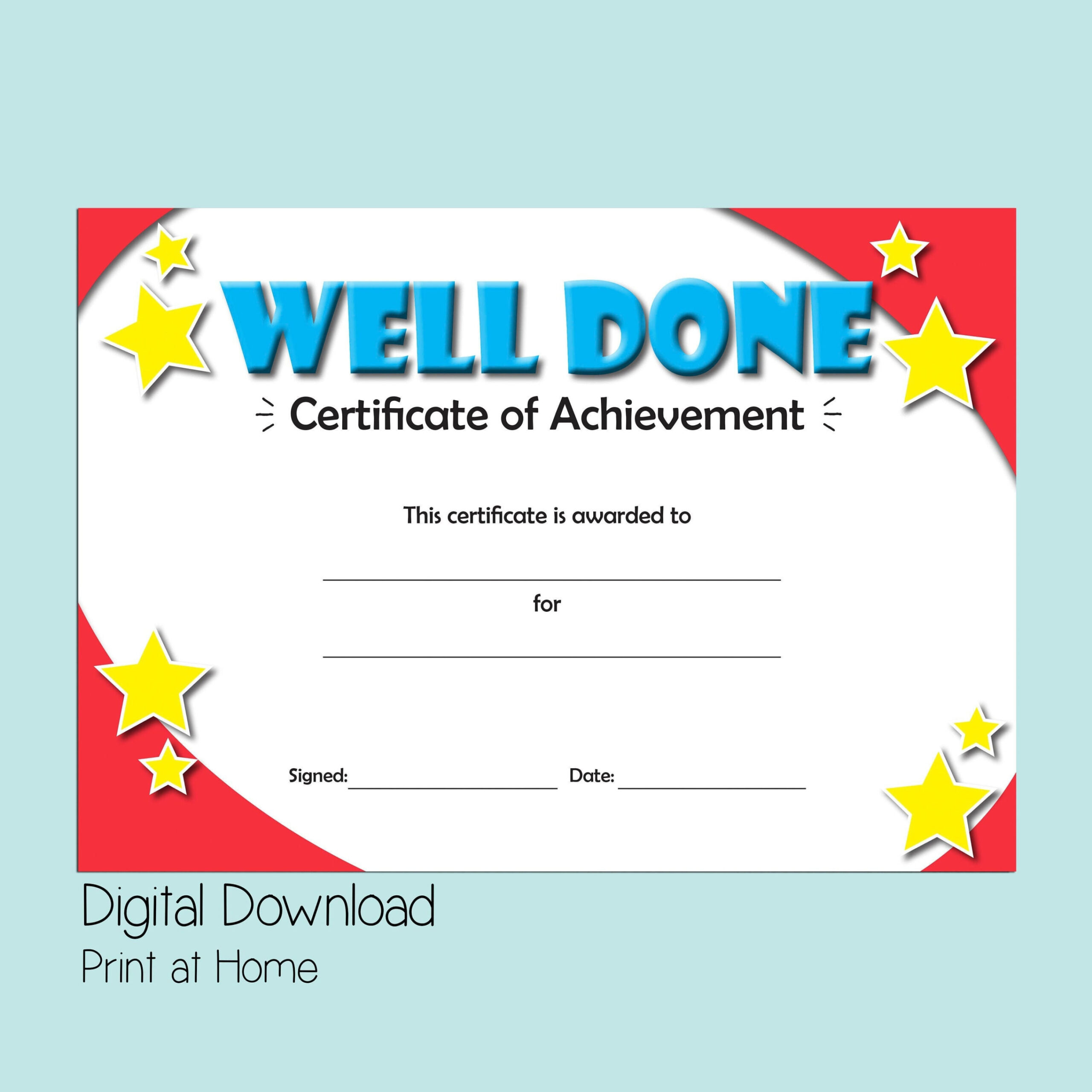 Kids Certificate of Achievement, Good Behaviour Reward, Digital Kids Certificate of Achievement, Good Behaviour Reward, Digital