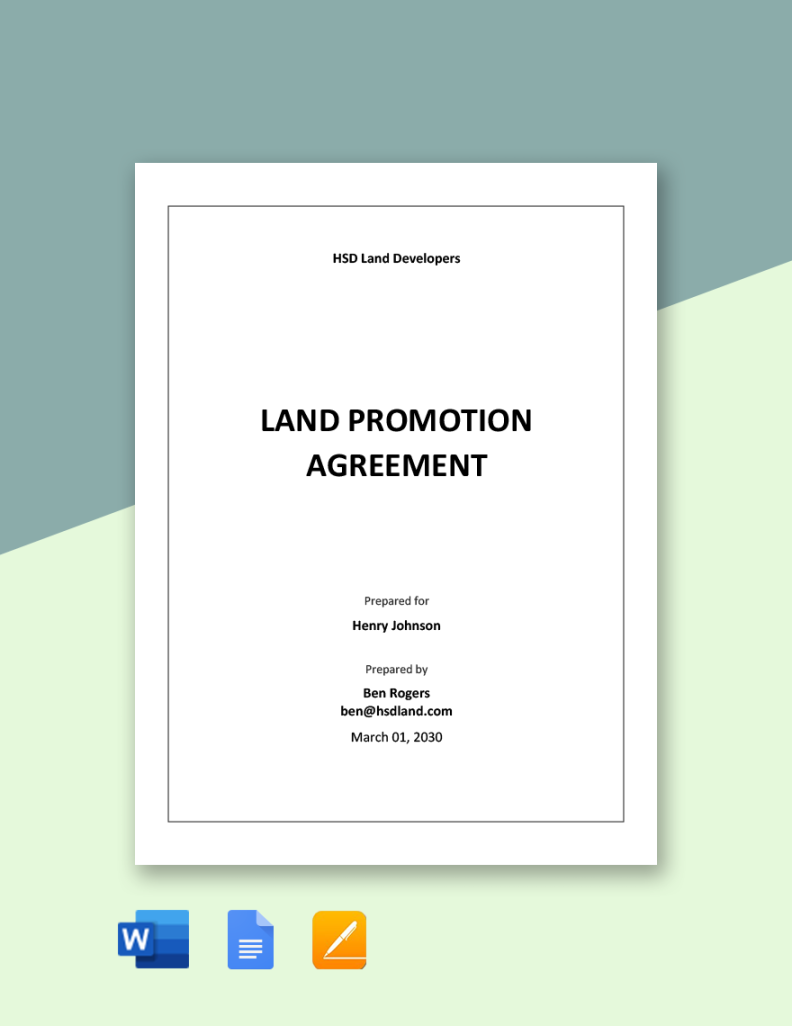 Land Promotion Agreement Template in Word, Google Docs, Pages Land Promotion Agreement Template in Word, Google Docs, Pages