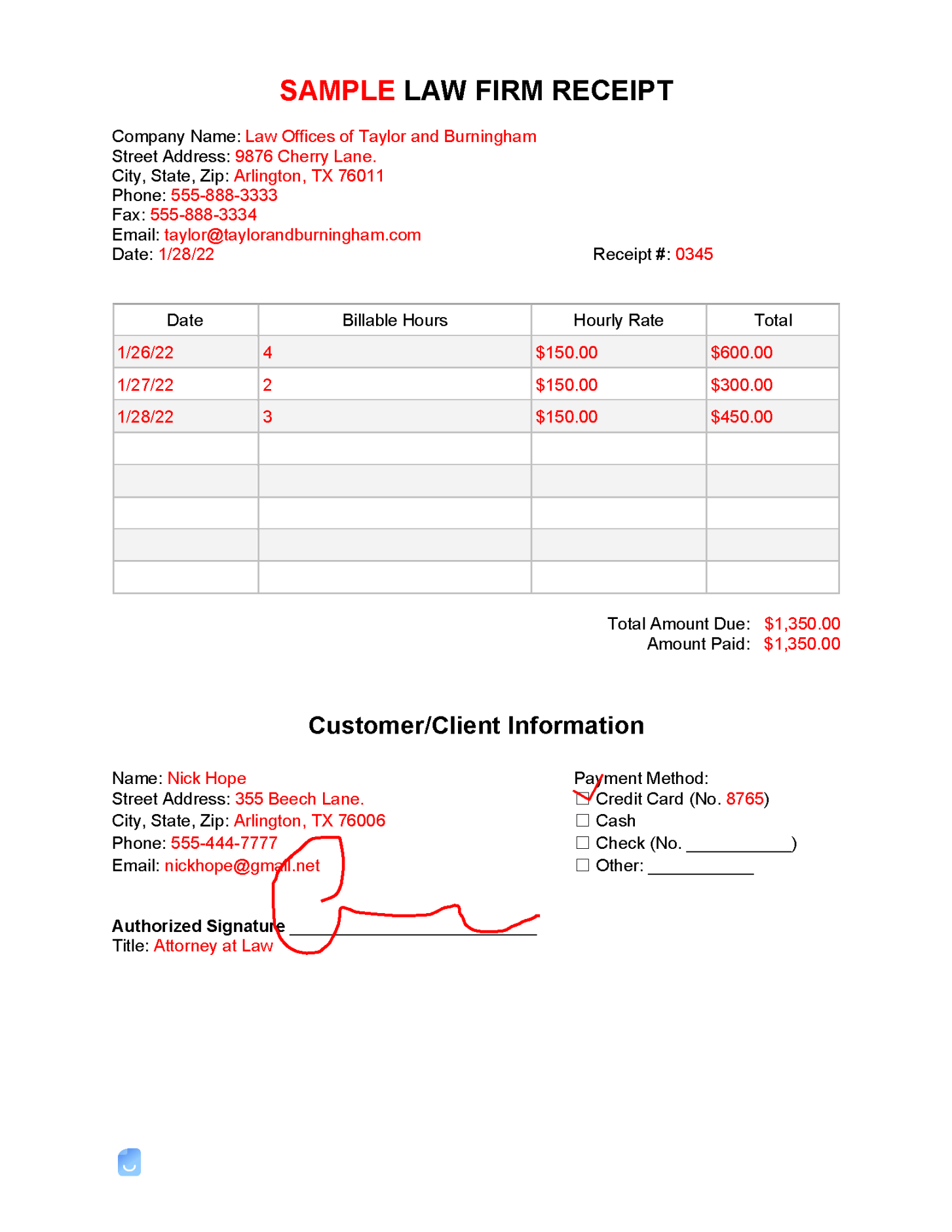 Law Firm Receipt Template Invoice Maker Law Firm Receipt Template Invoice Maker