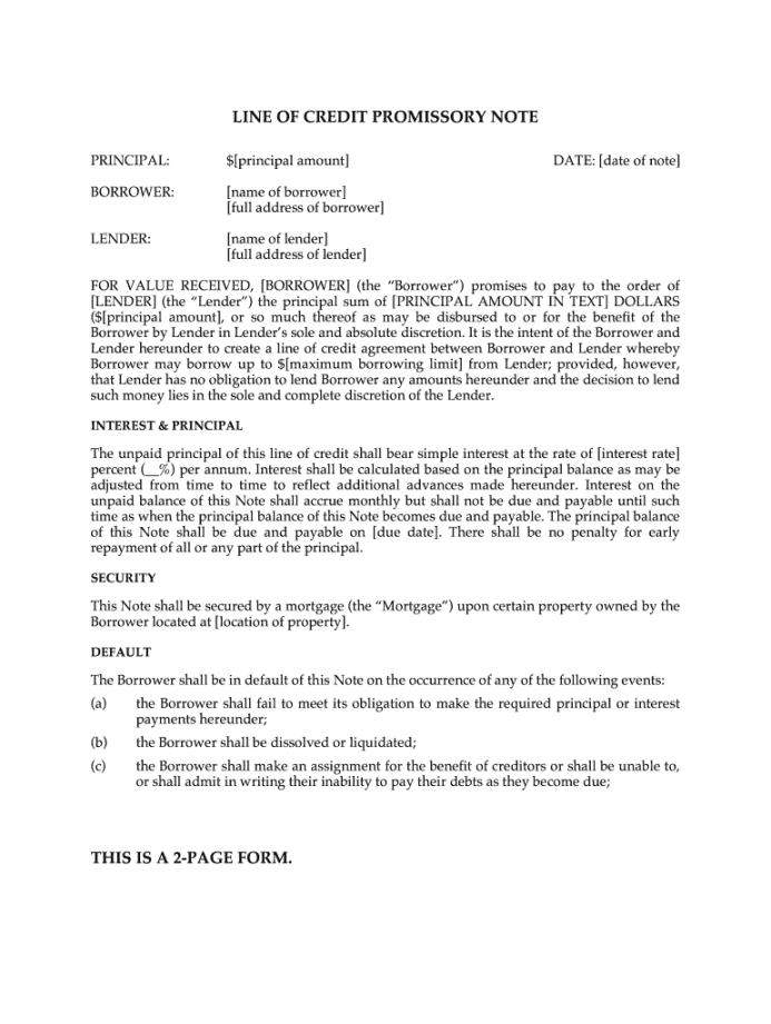 Line Of Credit Agreement Template - Fill Online, Printable Line Of Credit Agreement Template - Fill Online, Printable