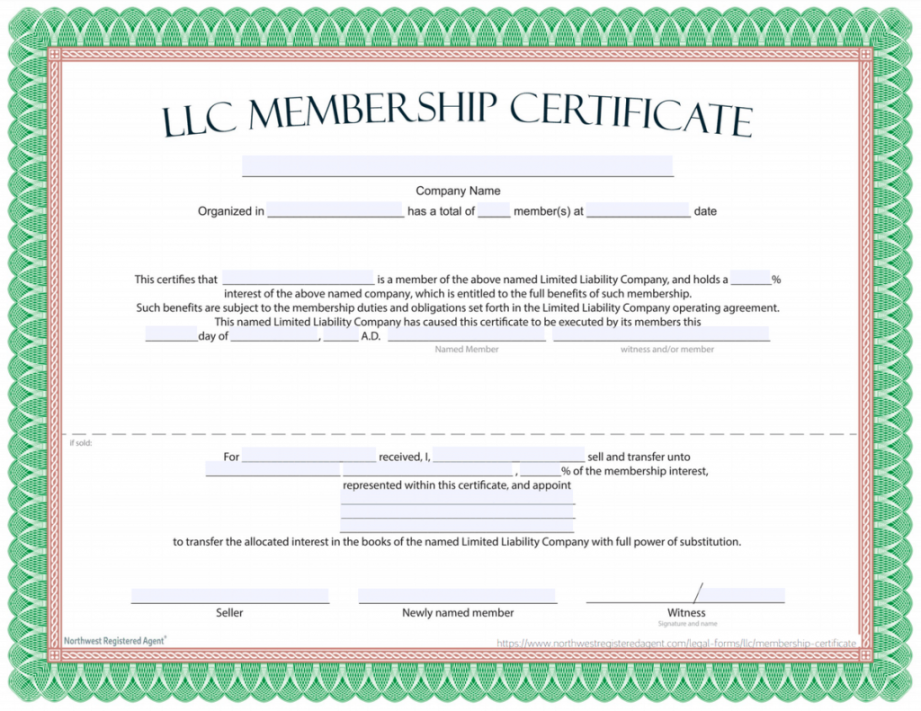 LLC Membership Certificate - FREE Template LLC Membership Certificate - FREE Template