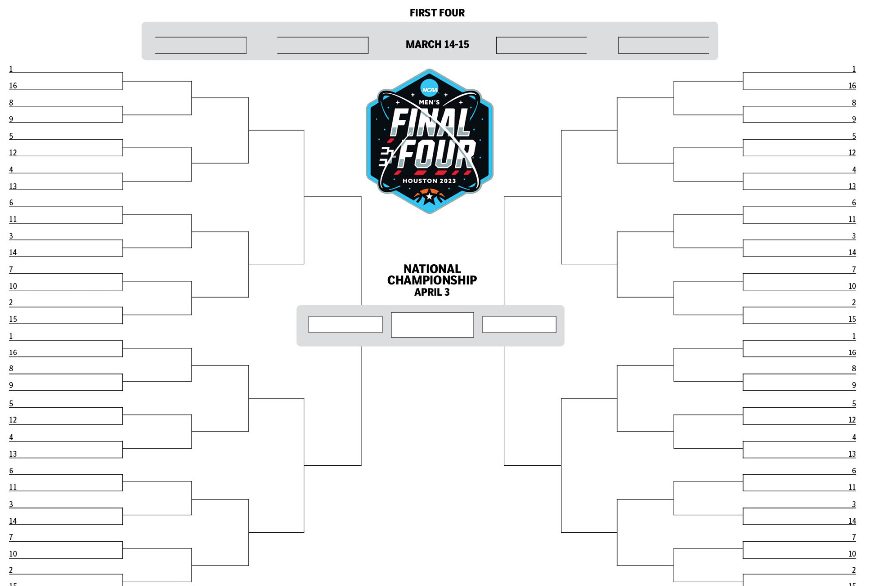 March Madness printable blank NCAA bracket template March Madness printable blank NCAA bracket template