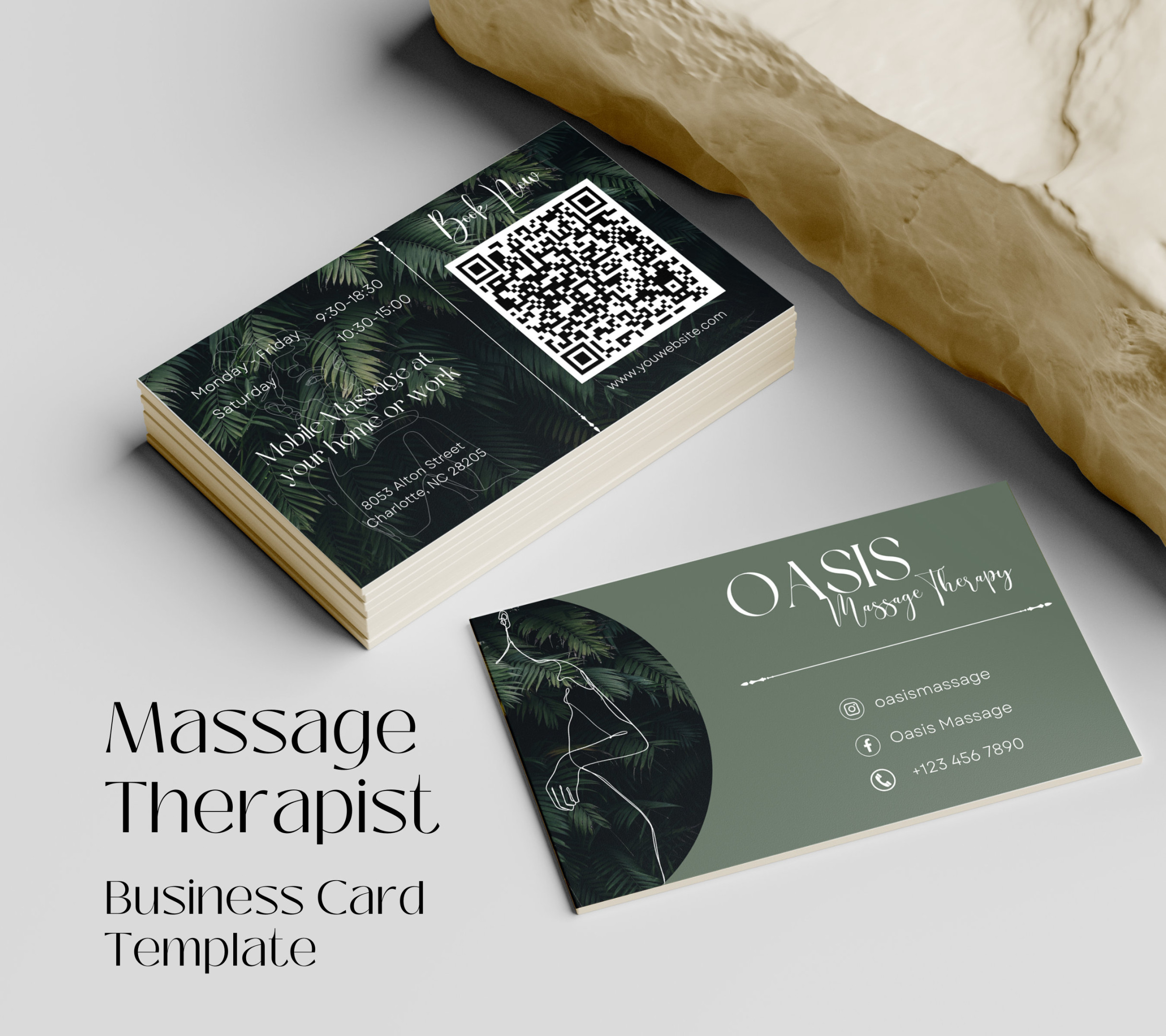 Massage Therapist Business Card I Printable Business Card Massage Massage Therapist Business Card I Printable Business Card Massage