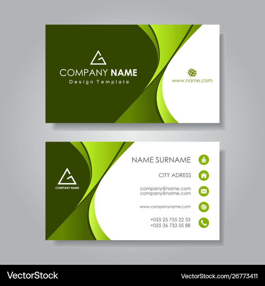 Modern business card template flat design Vector Image Modern business card template flat design Vector Image